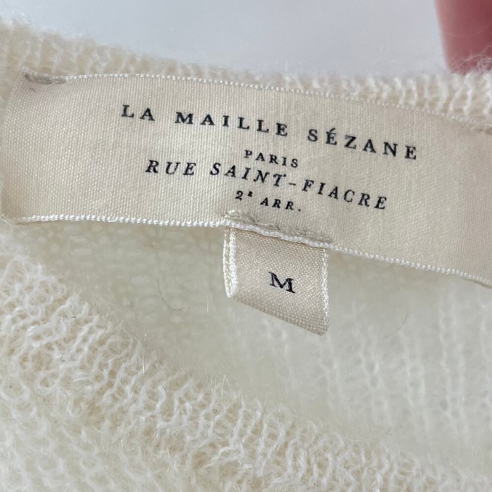 Sezane Gaspard Cardigan Sweater Ecru Mohair Alpaca Blend M - Picture 7 of 10